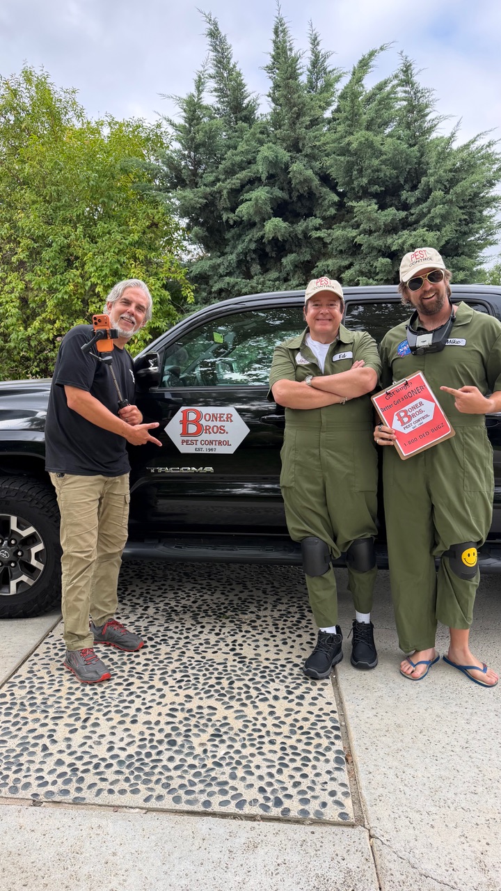 Director Bill with Ed and Mike — ready to roll.
