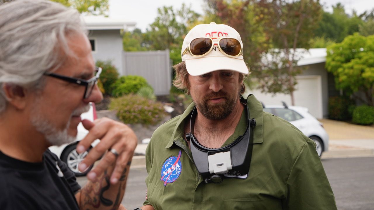 Mike prepping for his big entrance.